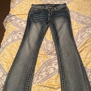 Maurices Medium Wash Straight Jeans Pocket Stitch Detail